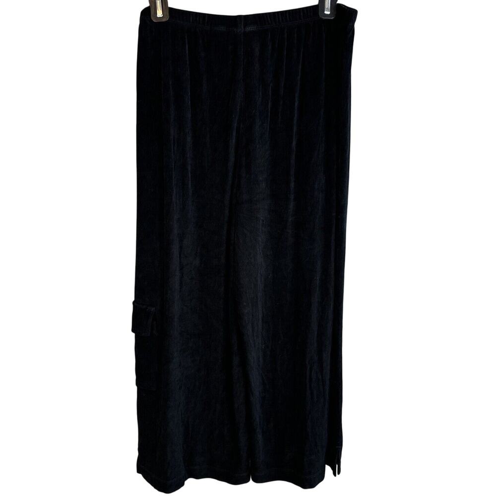 Chico's Travelers Womens Wide Leg Cropped Cargo Pants Size 3 XL Black No Wrinkle